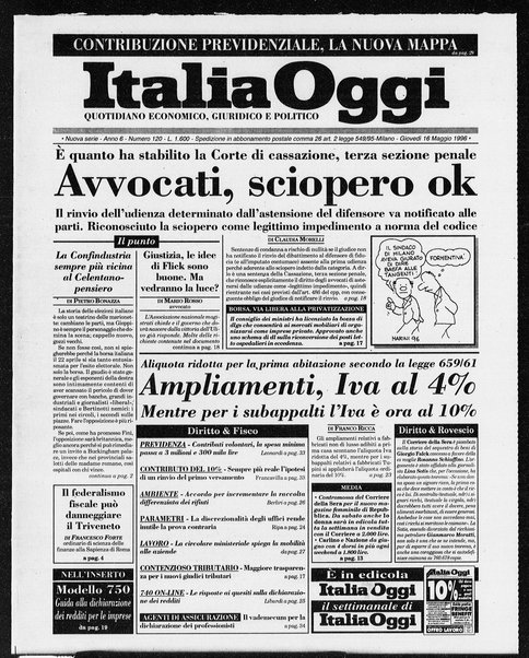 Italia oggi : quotidiano di economia finanza e politica